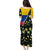 Colombia Yellow Flower Pattern Puletasi with Flag Colors and Floree de Libertad Design - Wonder Print Shop