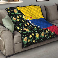Colombia Yellow Flower Pattern Quilt with Flag Colors and Floree de Libertad Design - Wonder Print Shop