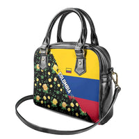 Colombia Yellow Flower Pattern Shoulder Handbag with Flag Colors and Floree de Libertad Design - Wonder Print Shop