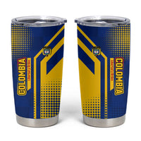 Colombia Yellow Flower Pattern Tumbler Cup with Flag Colors and Floree de Libertad Design - Wonder Print Shop