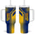 Colombia Yellow Flower Pattern Tumbler With Handle with Flag Colors and Floree de Libertad Design - Wonder Print Shop