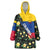 Colombia Yellow Flower Pattern Wearable Blanket Hoodie with Flag Colors and Floree de Libertad Design - Wonder Print Shop