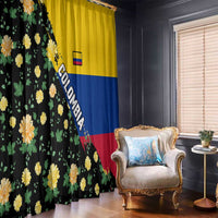 Colombia Yellow Flower Pattern Window Curtain with Flag Colors and Floree de Libertad Design - Wonder Print Shop