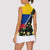 Colombia Yellow Flower Pattern Women Sleeveless Polo Shirt with Flag Colors and Floree de Libertad Design - Wonder Print Shop