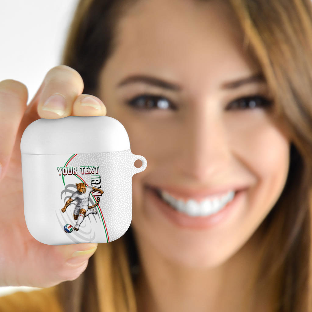 Personalized Iran Football Cheetah AirPods Case Team Melli Persian Soccer Graphic Art