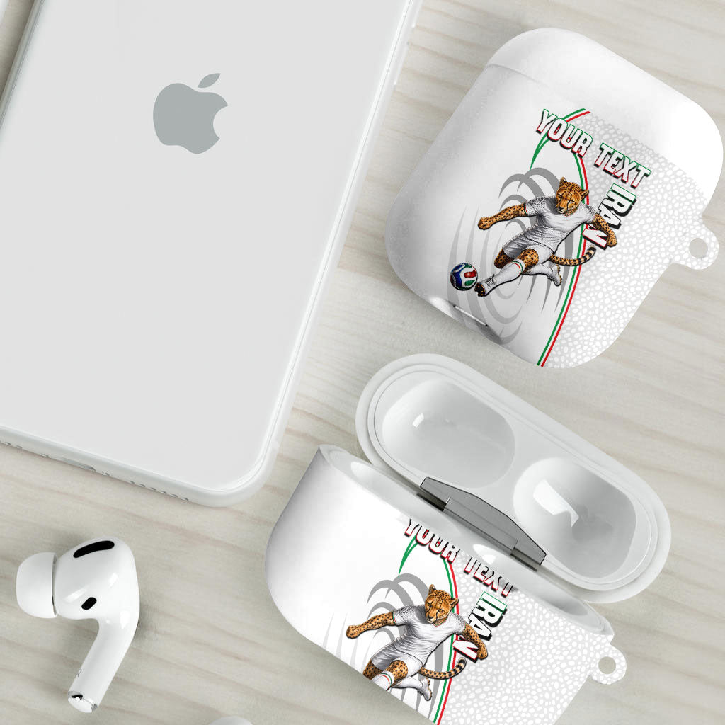 Personalized Iran Football Cheetah AirPods Case Team Melli Persian Soccer Graphic Art