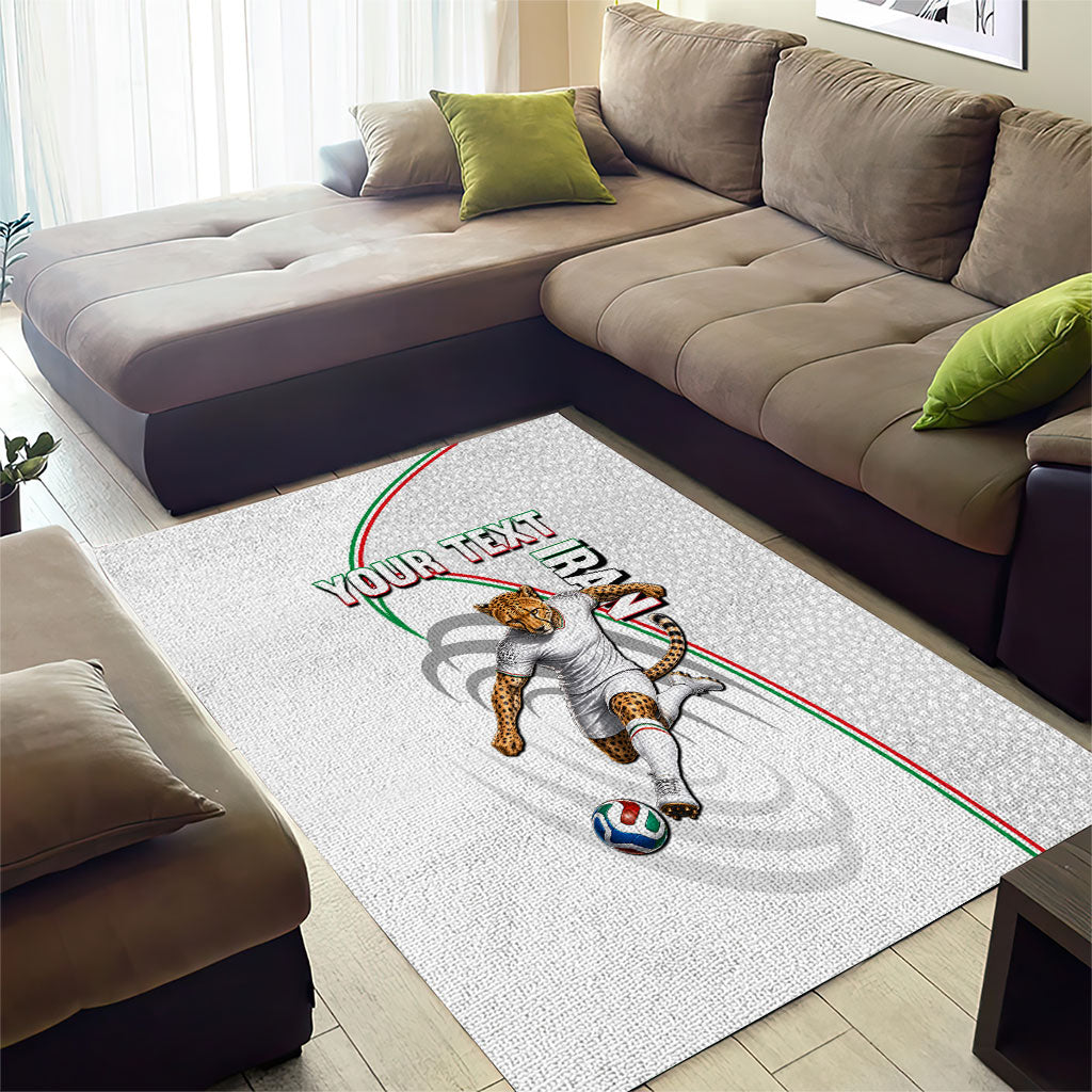Personalized Iran Football Cheetah Area Rug Team Melli Persian Soccer Graphic Art