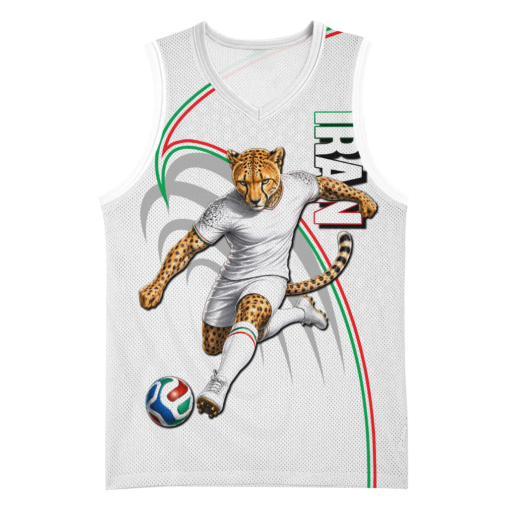 Personalized Iran Football Cheetah Basketball Jersey Team Melli Persian Soccer Graphic Art