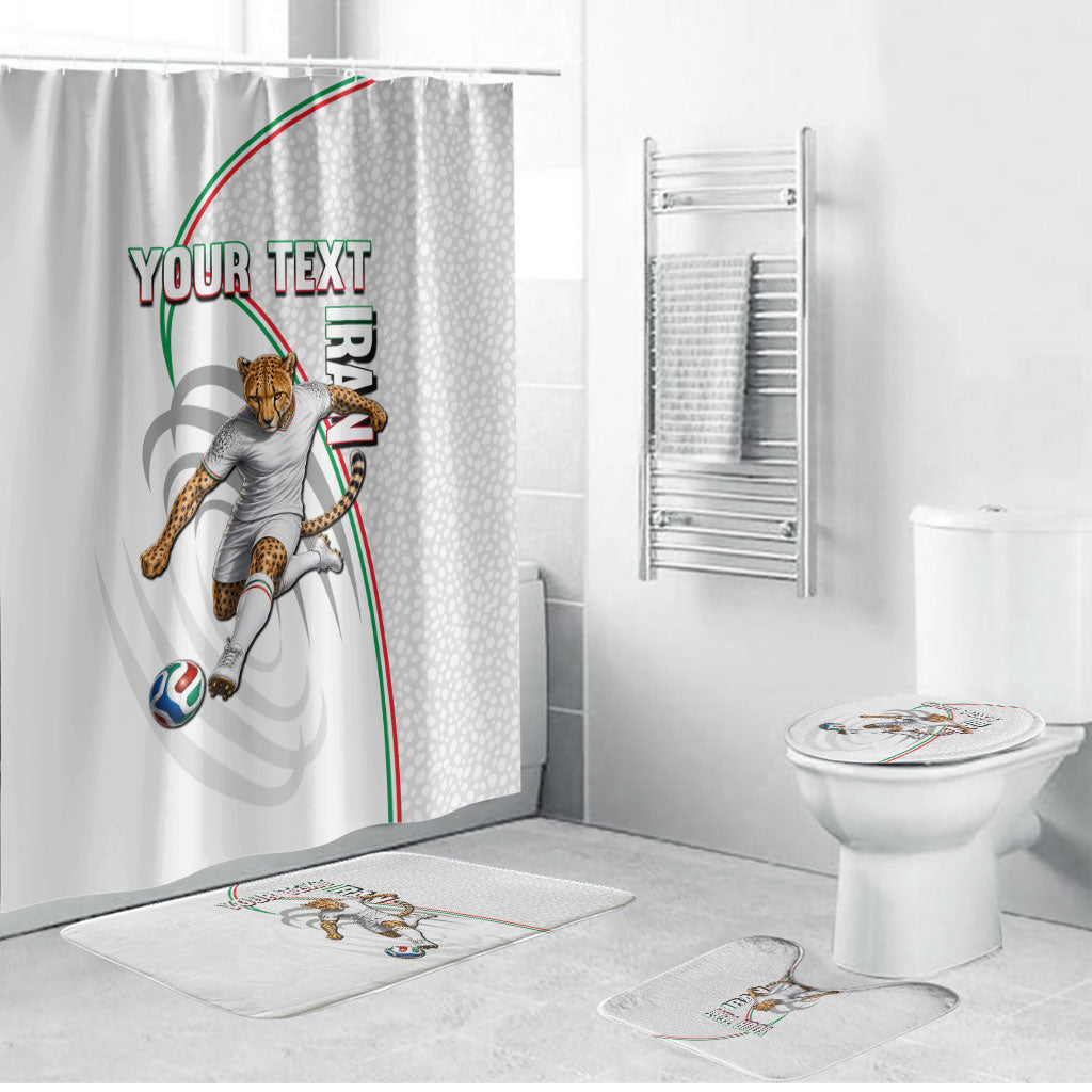 Personalized Iran Football Cheetah Bathroom Set Team Melli Persian Soccer Graphic Art