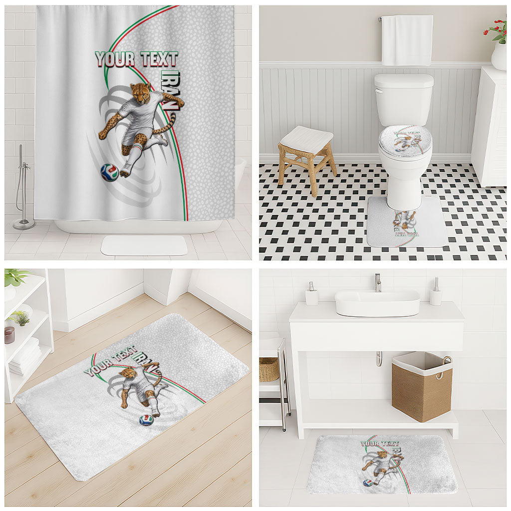 Personalized Iran Football Cheetah Bathroom Set Team Melli Persian Soccer Graphic Art