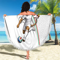 Personalized Iran Football Cheetah Beach Blanket Team Melli Persian Soccer Graphic Art
