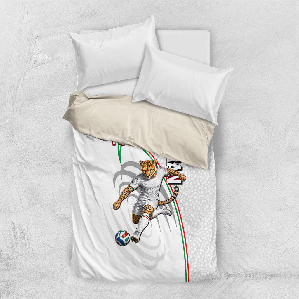 Personalized Iran Football Cheetah Bedding Set Team Melli Persian Soccer Graphic Art