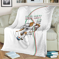 Personalized Iran Football Cheetah Blanket Team Melli Persian Soccer Graphic Art