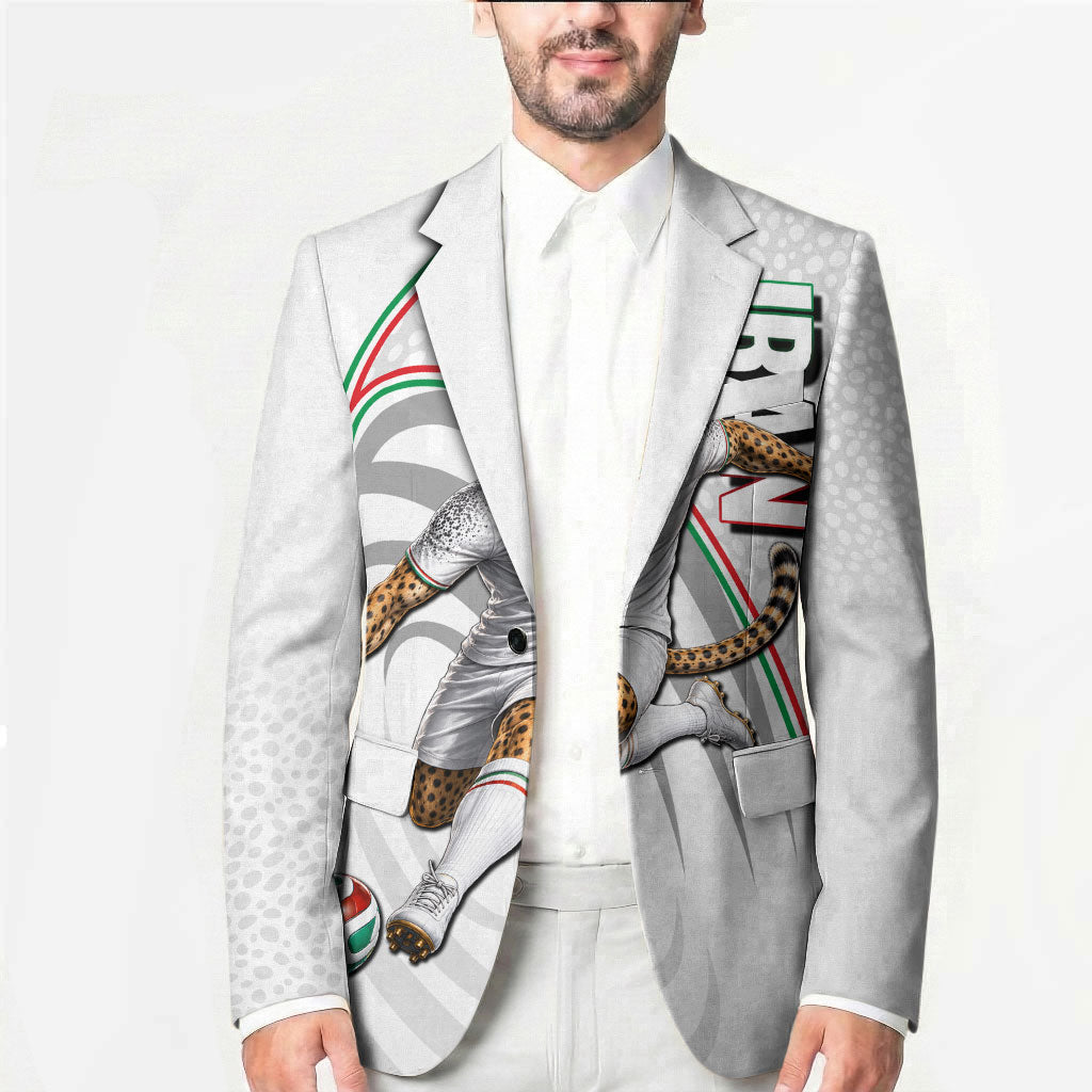 Personalized Iran Football Cheetah Blazer Team Melli Persian Soccer Graphic Art