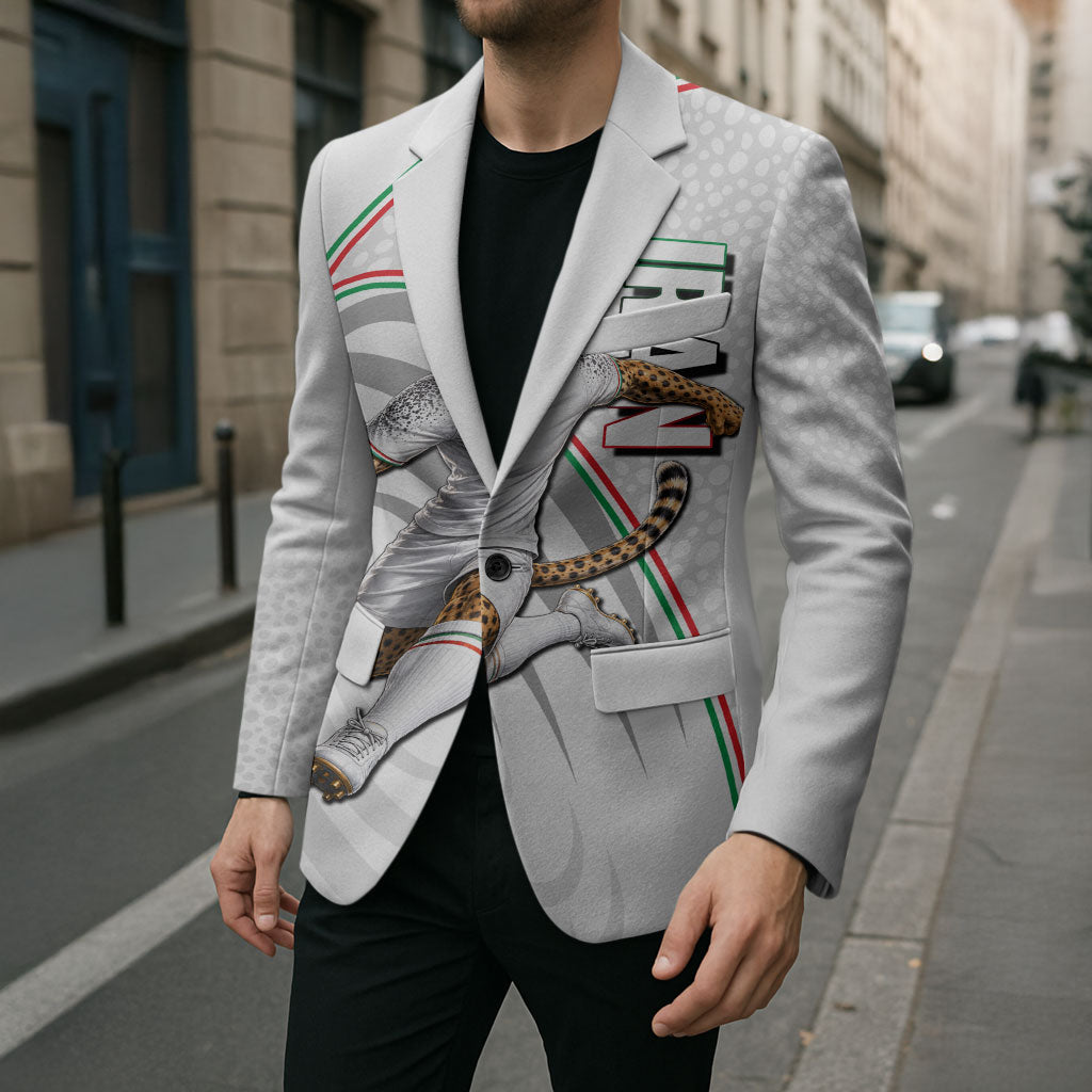 Personalized Iran Football Cheetah Blazer Team Melli Persian Soccer Graphic Art