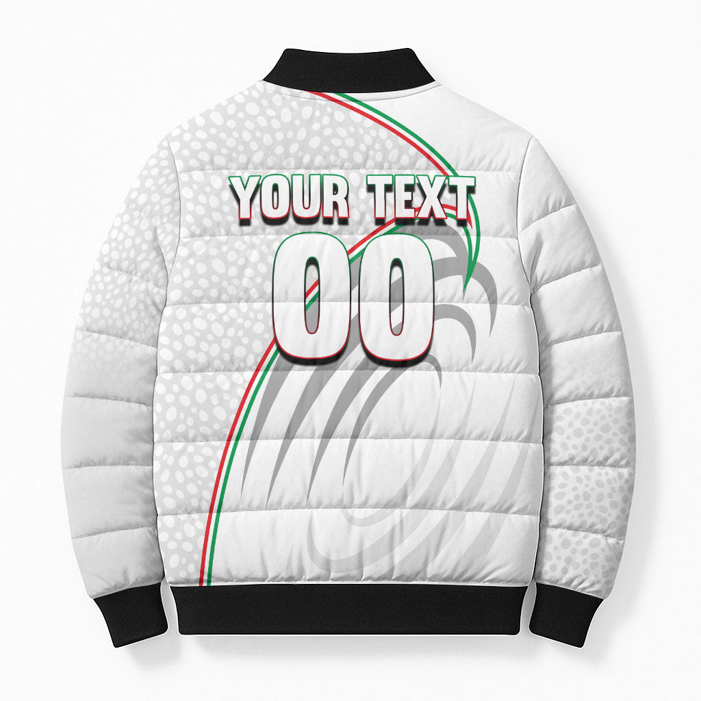 Personalized Iran Football Cheetah Bomber Puffer Jacket Team Melli Persian Soccer Graphic Art