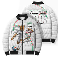 Personalized Iran Football Cheetah Bomber Puffer Jacket Team Melli Persian Soccer Graphic Art