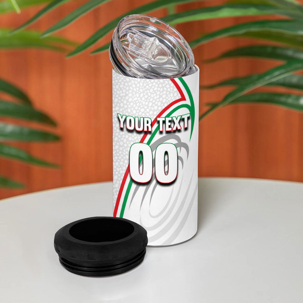 Personalized Iran Football Cheetah 4 in 1 Can Cooler Tumbler Team Melli Persian Soccer Graphic Art