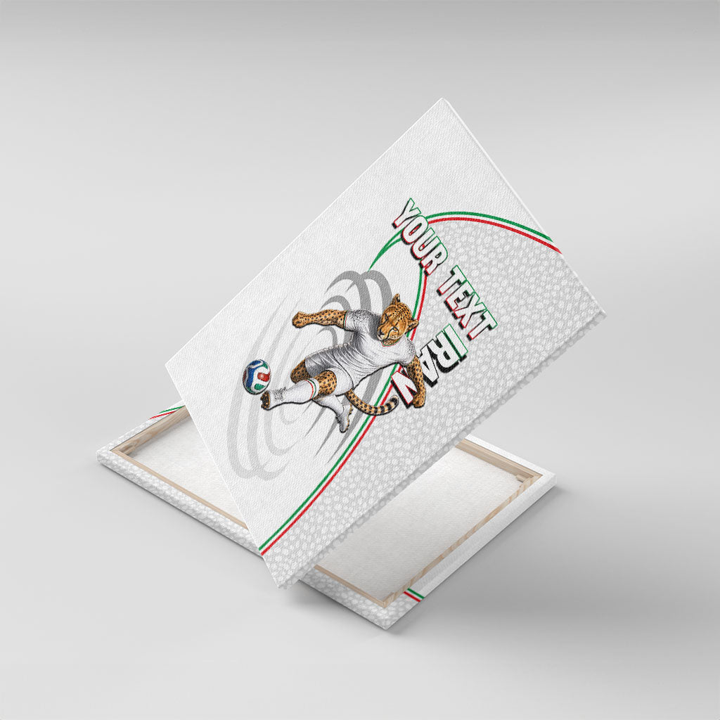 Personalized Iran Football Cheetah Canvas Wall Art Team Melli Persian Soccer Graphic Art