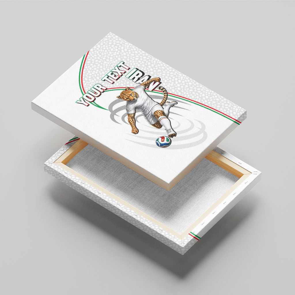 Personalized Iran Football Cheetah Canvas Wall Art Team Melli Persian Soccer Graphic Art