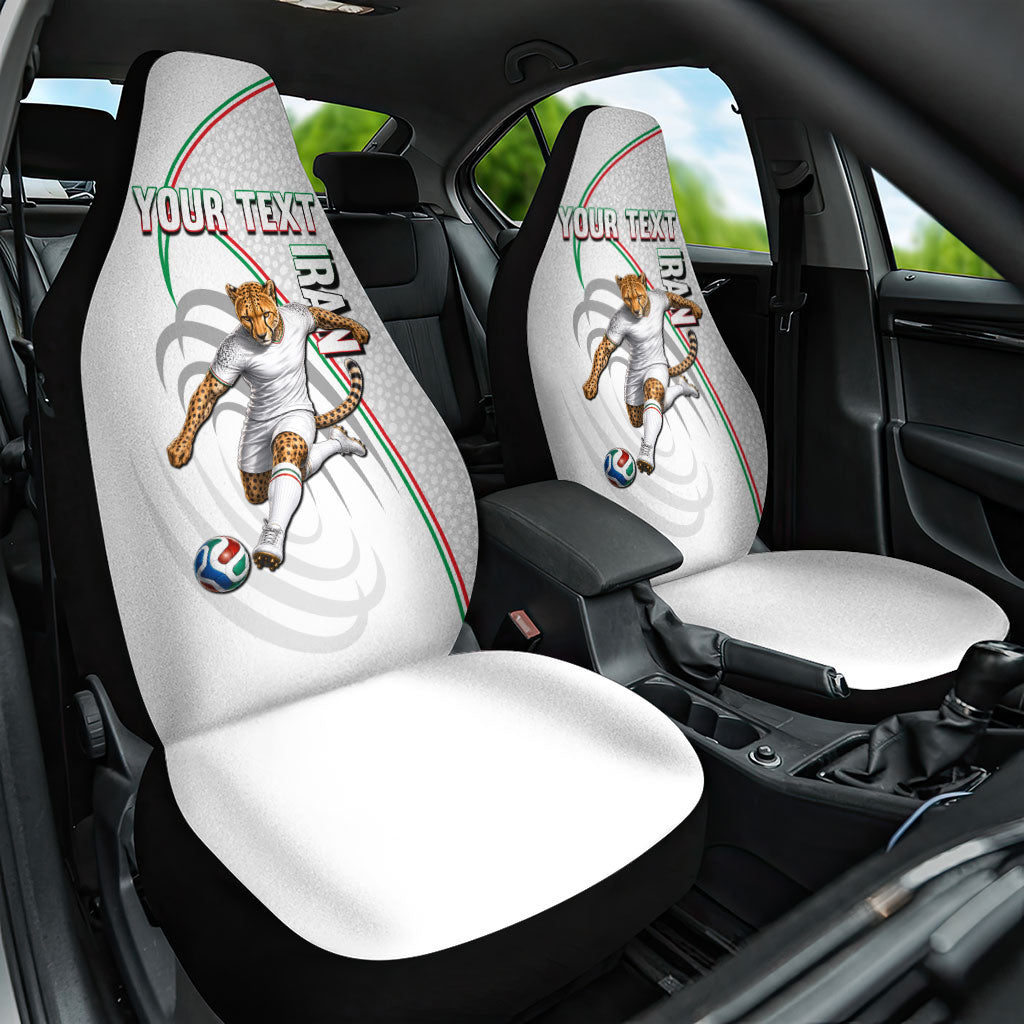 Personalized Iran Football Cheetah Car Seat Cover Team Melli Persian Soccer Graphic Art
