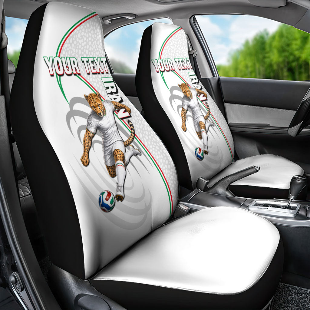 Personalized Iran Football Cheetah Car Seat Cover Team Melli Persian Soccer Graphic Art