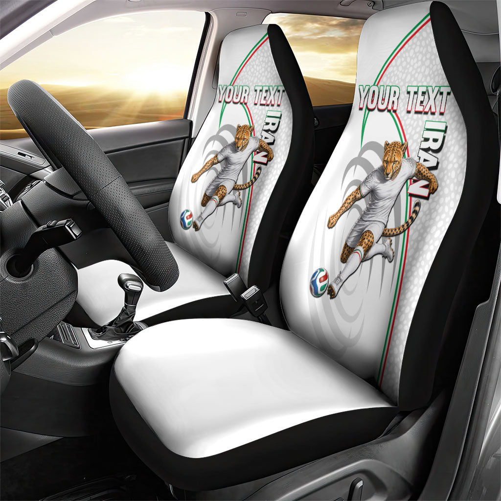 Personalized Iran Football Cheetah Car Seat Cover Team Melli Persian Soccer Graphic Art