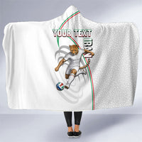 Personalized Iran Football Cheetah Hooded Blanket Team Melli Persian Soccer Graphic Art