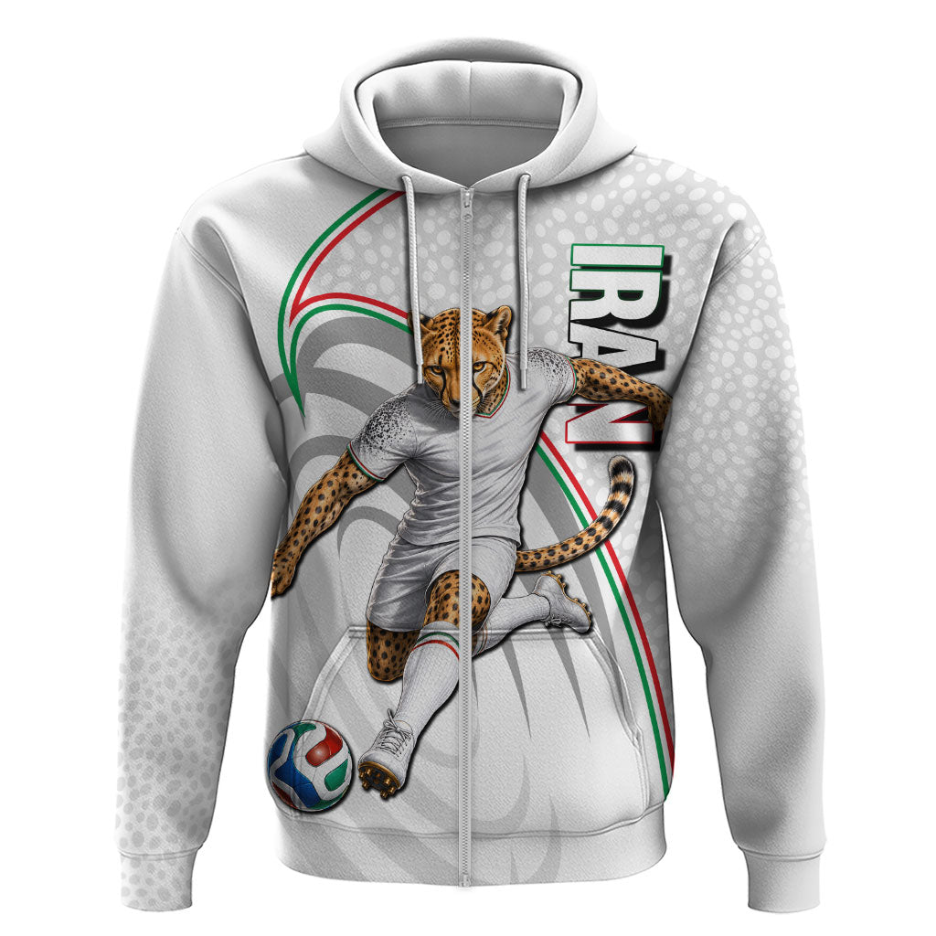 Personalized Iran Football Cheetah Hoodie Team Melli Persian Soccer Graphic Art