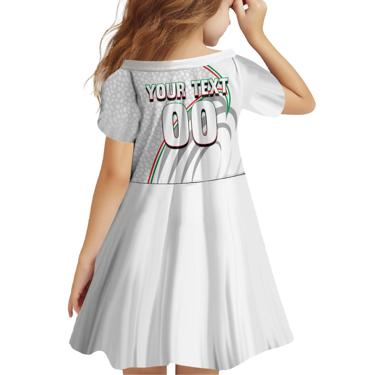 Personalized Iran Football Cheetah Kid Short Sleeve Dress Team Melli Persian Soccer Graphic Art