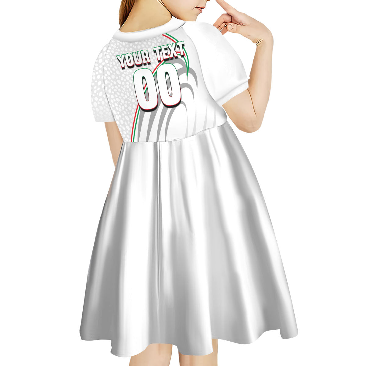 Personalized Iran Football Cheetah Kid Short Sleeve Dress Team Melli Persian Soccer Graphic Art