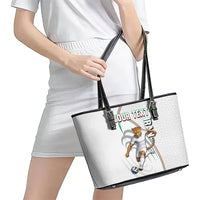 Personalized Iran Football Cheetah Leather Tote Bag Team Melli Persian Soccer Graphic Art