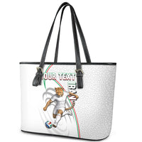 Personalized Iran Football Cheetah Leather Tote Bag Team Melli Persian Soccer Graphic Art