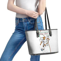 Personalized Iran Football Cheetah Leather Tote Bag Team Melli Persian Soccer Graphic Art