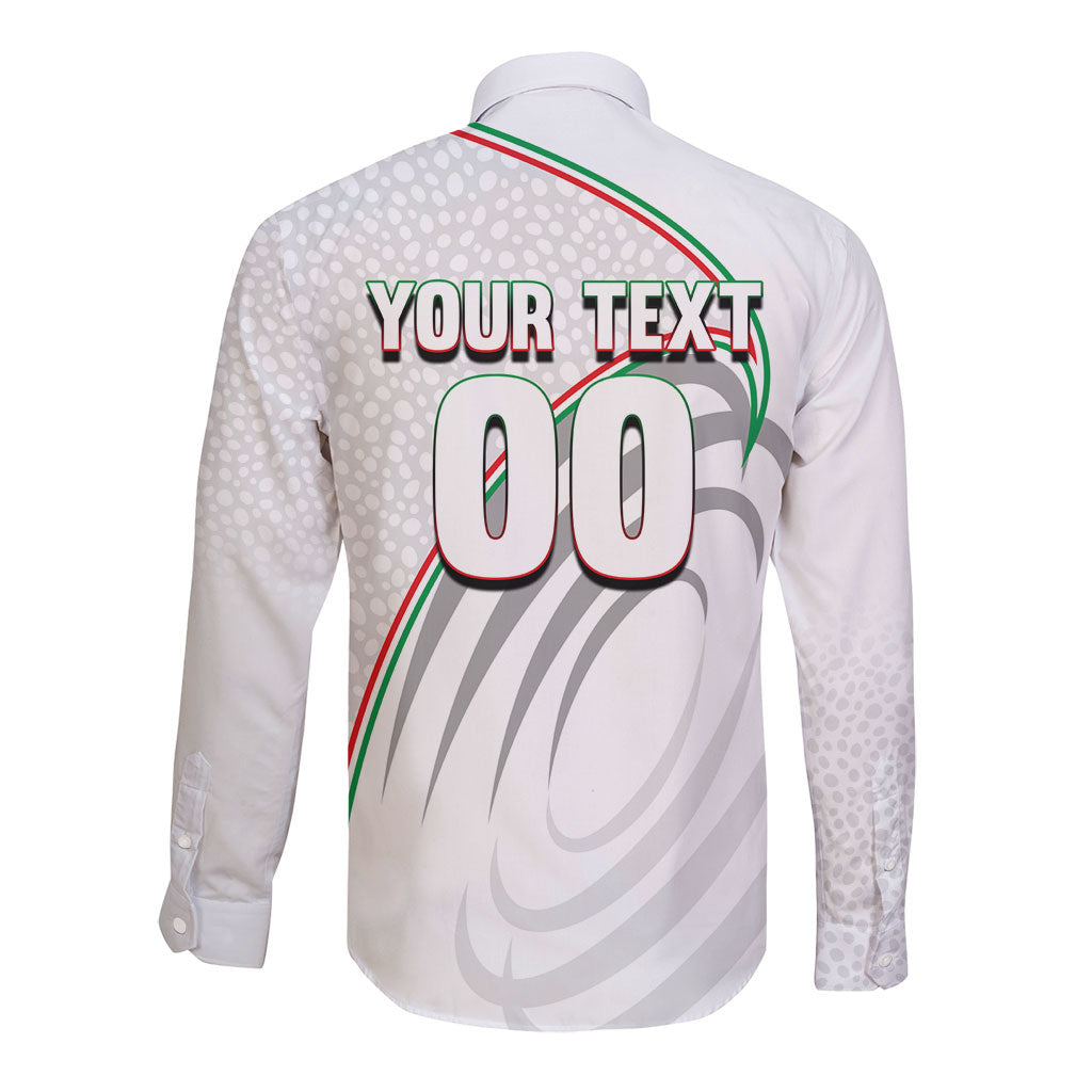 Personalized Iran Football Cheetah Long Sleeve Button Shirt Team Melli Persian Soccer Graphic Art
