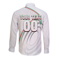 Personalized Iran Football Cheetah Long Sleeve Button Shirt Team Melli Persian Soccer Graphic Art