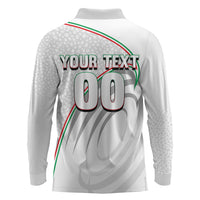 Personalized Iran Football Cheetah Long Sleeve Polo Shirt Team Melli Persian Soccer Graphic Art