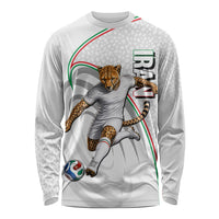 Personalized Iran Football Cheetah Long Sleeve Shirt Team Melli Persian Soccer Graphic Art