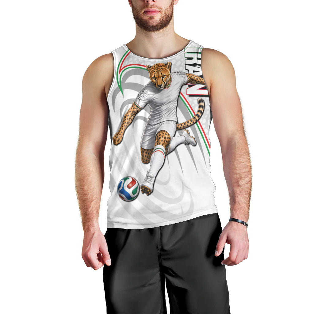 Personalized Iran Football Cheetah Men Tank Top Team Melli Persian Soccer Graphic Art