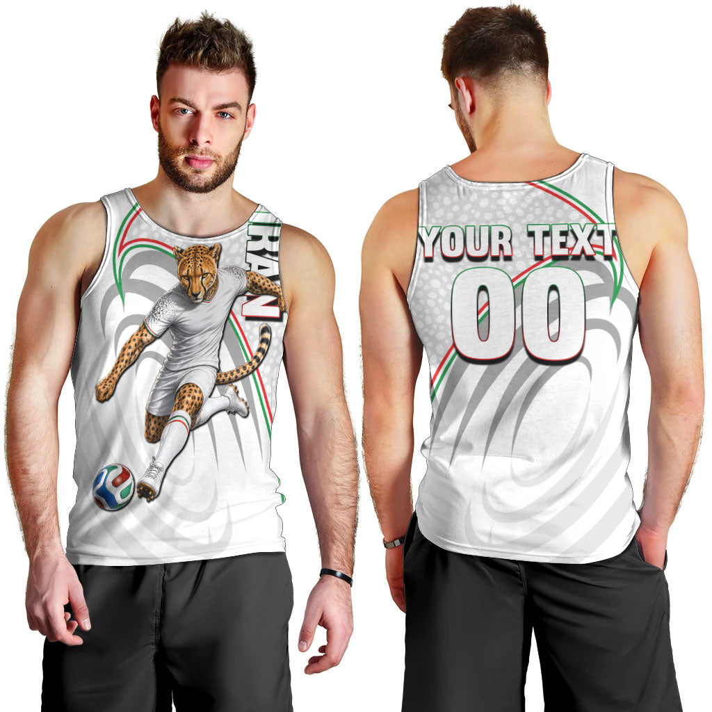 Personalized Iran Football Cheetah Men Tank Top Team Melli Persian Soccer Graphic Art