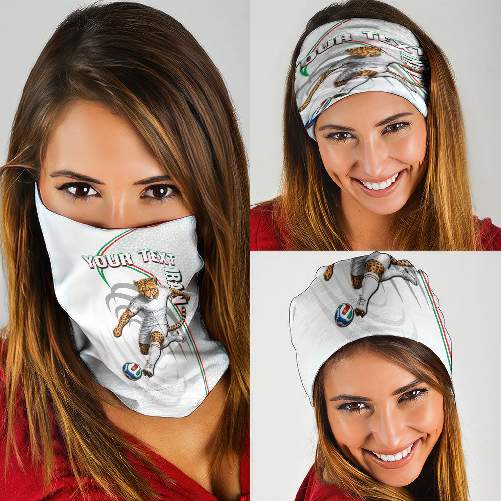 Personalized Iran Football Cheetah Neck Gaiter Team Melli Persian Soccer Graphic Art
