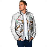 Personalized Iran Football Cheetah Padded Jacket Team Melli Persian Soccer Graphic Art