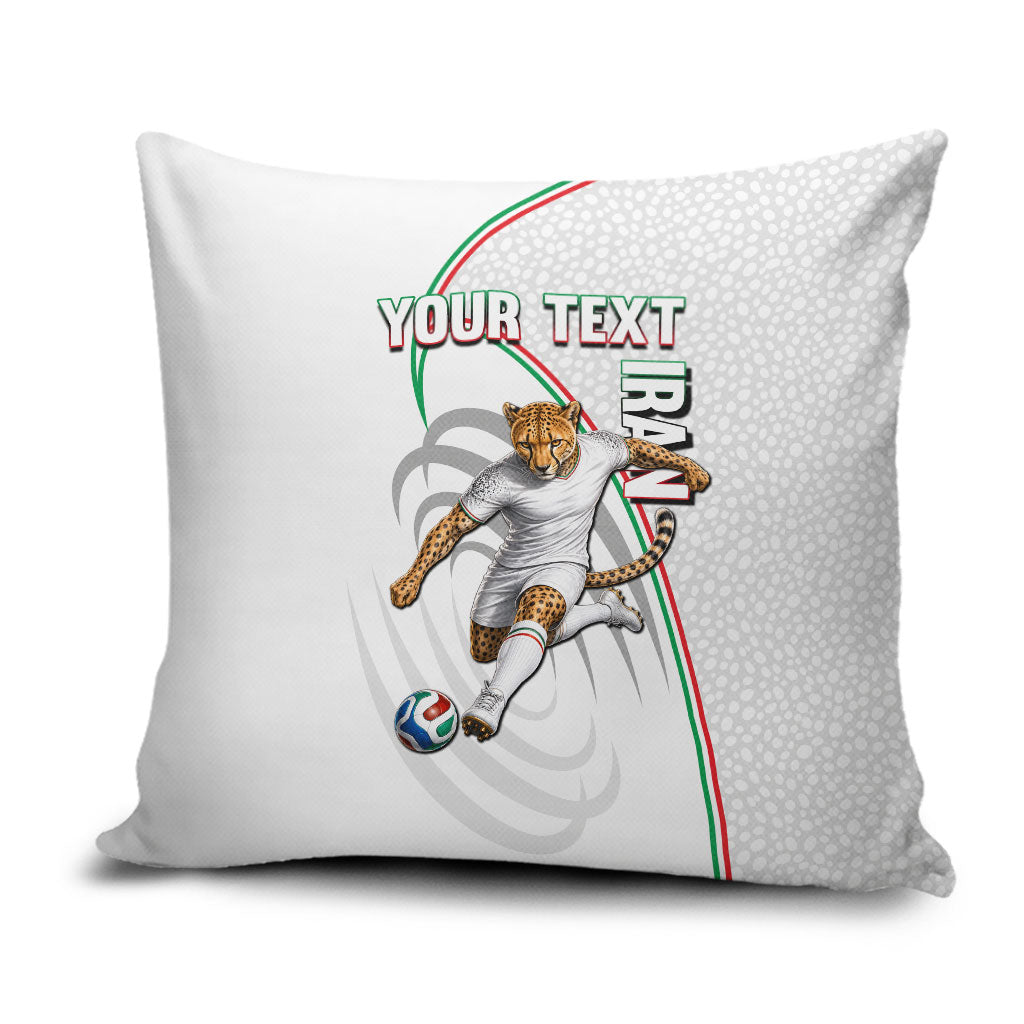 Personalized Iran Football Cheetah Pillow Cover Team Melli Persian Soccer Graphic Art
