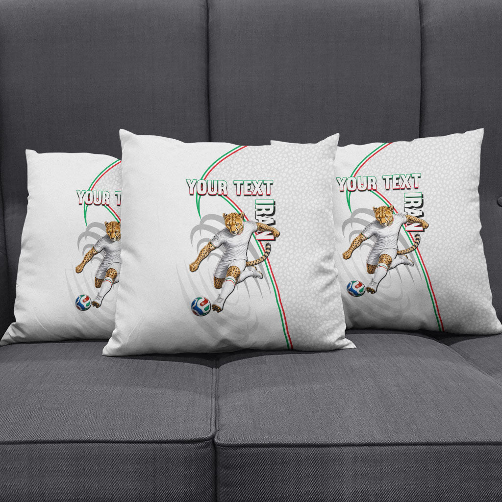 Personalized Iran Football Cheetah Pillow Cover Team Melli Persian Soccer Graphic Art