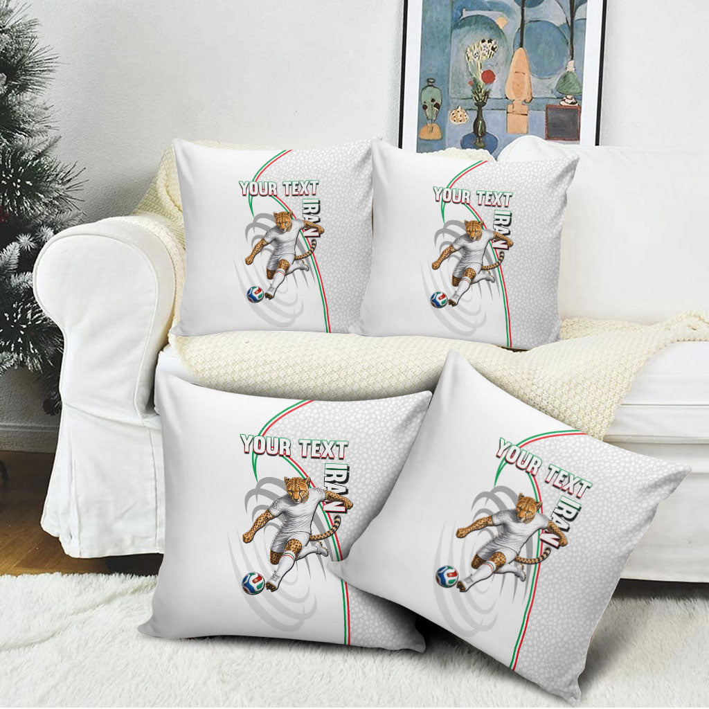 Personalized Iran Football Cheetah Pillow Cover Team Melli Persian Soccer Graphic Art