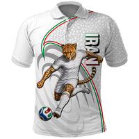 Personalized Iran Football Cheetah Polo Shirt Team Melli Persian Soccer Graphic Art