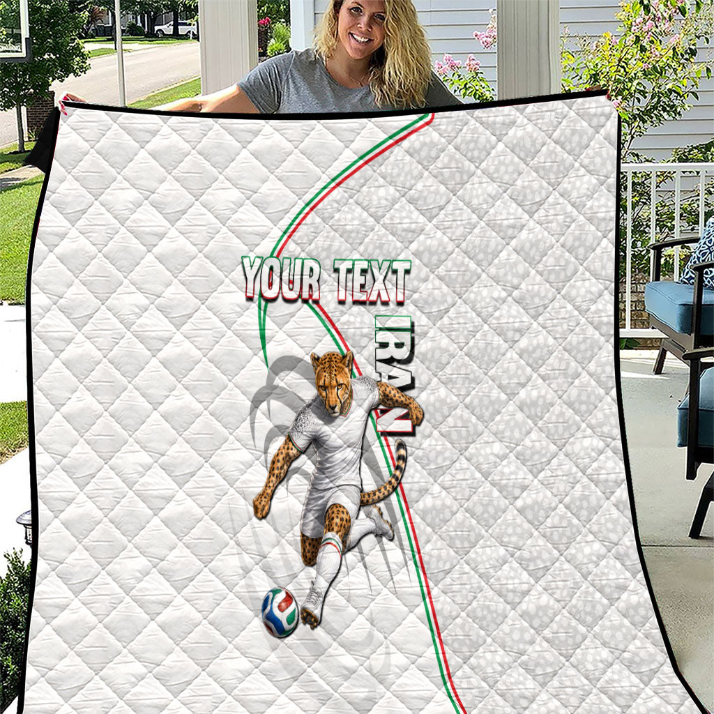 Personalized Iran Football Cheetah Quilt Team Melli Persian Soccer Graphic Art
