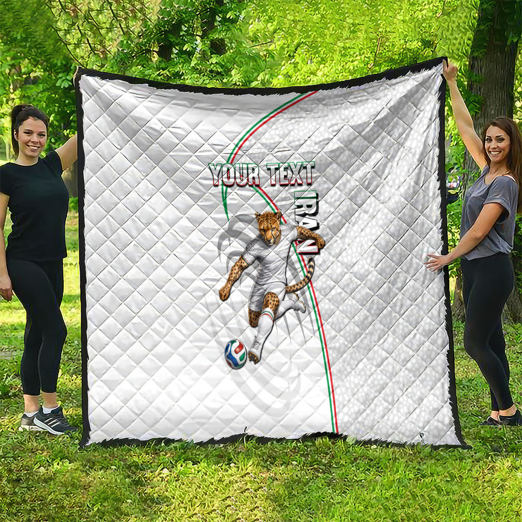 Personalized Iran Football Cheetah Quilt Team Melli Persian Soccer Graphic Art