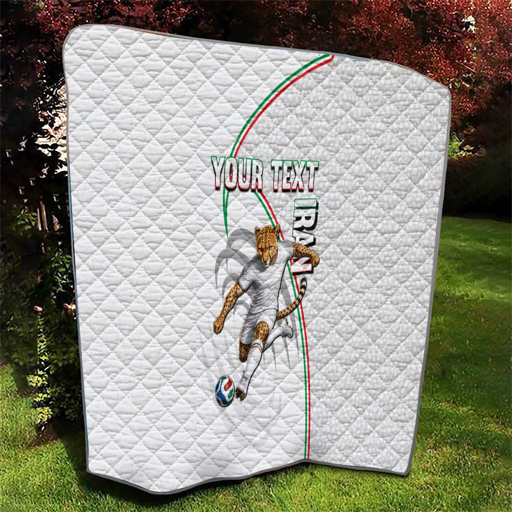 Personalized Iran Football Cheetah Quilt Team Melli Persian Soccer Graphic Art