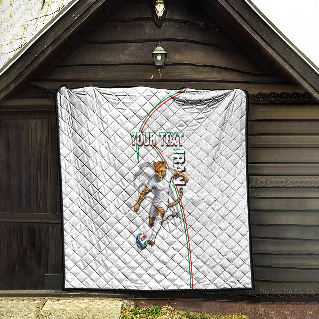 Personalized Iran Football Cheetah Quilt Team Melli Persian Soccer Graphic Art